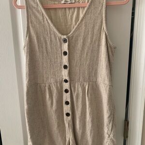 Madewell Neutral Beige Sleeveless Romper